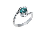 Ring Woman Anello Con Smeraldo in White Gold Smeraldo 0.40 Ct ABSM031-14